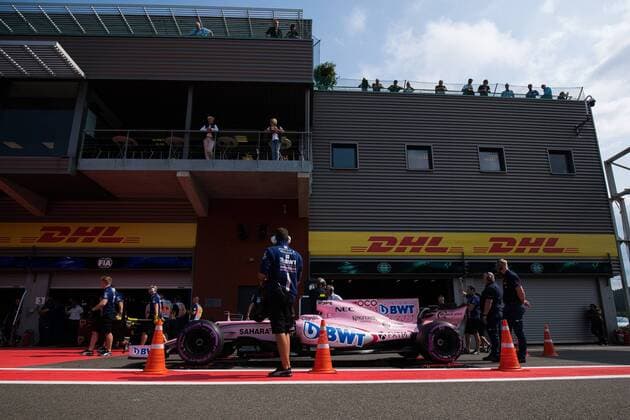 26th August 2017, Circuit de Spa-Francorchamps, Belgium; Belgium Grand Prix, Qualifying Session; Esteban OCON from France of Sahara Force India F1 Team, Force Ind. VJM10, Mercedes-Benz M08 Hybrid, EQ Power+ entering to the pit lane xEricxAlonsox  ActionPlus11920839