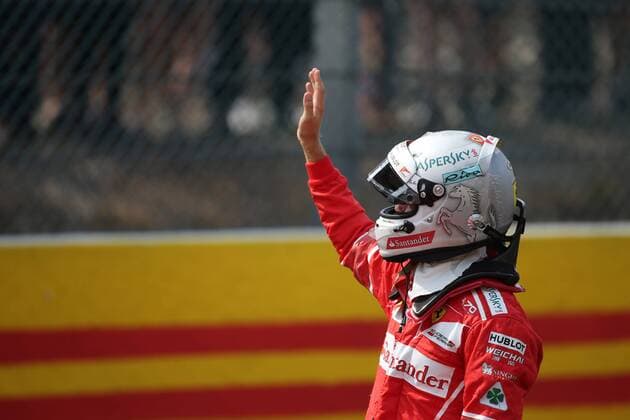 26.08.2017 - Qualifying, 2nd place Sebastian Vettel (GER) Scuderia Ferrari SF70H Belgian Grand Prix, Spa-Francorchamps 24 - 27 August 2017 26.08.2017 - Qualifying, 2nd place Sebastian Vettel (GER) Scuderia Ferrari SF70H 