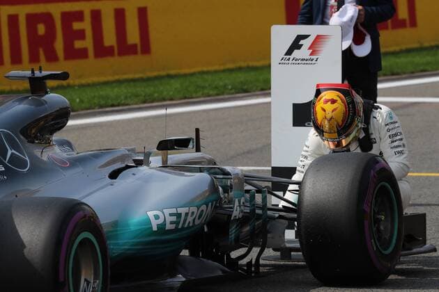 26.08.2017 - Qualifying, Lewis Hamilton (GBR) Mercedes AMG F1 W08 pole position Belgian Grand Prix, Spa-Francorchamps 24 - 27 August 2017 26.08.2017 - Qualifying, Lewis Hamilton (GBR) Mercedes AMG F1 W08 pole position 