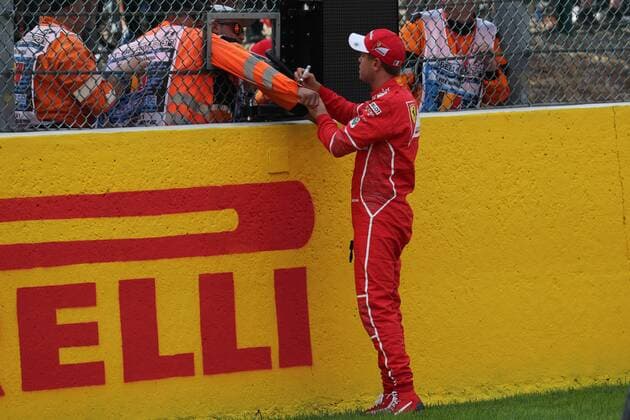 26.08.2017 - Qualifying, 2nd place Sebastian Vettel (GER) Scuderia Ferrari SF70H Belgian Grand Prix, Spa-Francorchamps 24 - 27 August 2017 26.08.2017 - Qualifying, 2nd place Sebastian Vettel (GER) Scuderia Ferrari SF70H 