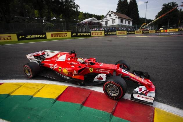 August 26, 2017 - Spa, Belgium - 05 VETTEL Sebastian from Germany of scuderia Ferrari during the Qualifying of Formula One Belgian Grand Prix at Circuit de Spa-Francorchamps on August 25, 2017 in Spa, Belgium. F1 Grand Prix of Belgium - Qualifying  - ZUMAn230 20170826_zaa_n230_103 Copyright: xXavierxBonillax