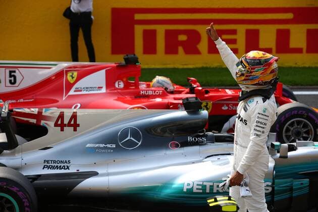 Bilder des Tages - SPORT 26.08.2017 - Qualifying, Lewis Hamilton (GBR) Mercedes AMG F1 W08 pole position Belgian Grand Prix, Spa-Francorchamps 24 - 27 August 2017 26.08.2017 - Qualifying, Lewis Hamilton (GBR) Mercedes AMG F1 W08 pole position 