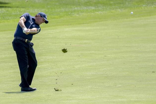 August 26, 2017 - Old Westbury, New York, U.S - Phil Mickelson approaches the 8th green during the third round of The Northern Trust at Glen Oaks Club in Old Westbury, NY. GOLF 2017 - The Northern Trust - Third Round - ZUMAc119 20170826_zaf_c119_009 Copyright: xBrianxCianciox