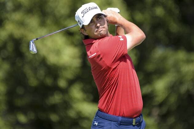 August 26, 2017 - Old Westbury, New York, U.S - Martin Flores tees off the second tee during the third round of The Northern Trust at Glen Oaks Club in Old Westbury, NY. GOLF 2017 - The Northern Trust - Third Round - ZUMAc119 20170826_zaf_c119_012 Copyright: xBrianxCianciox