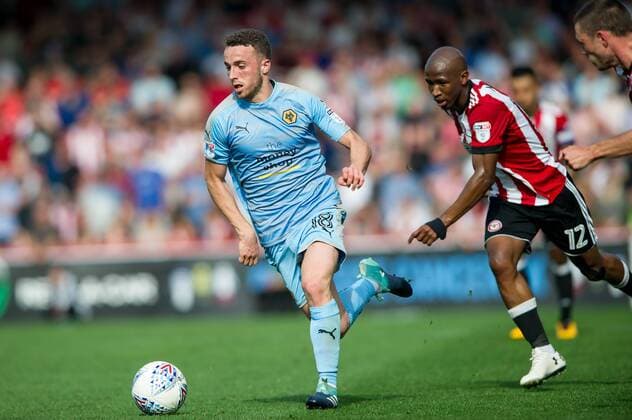 Diogo Jota of Wolverhampton Wanderers during the EFL Sky Bet Championship match between Brentford and Wolverhampton Wanderers at Griffin Park, London, England on 26 August 2017. Copyright: xSalvioxCalabresex 16410072