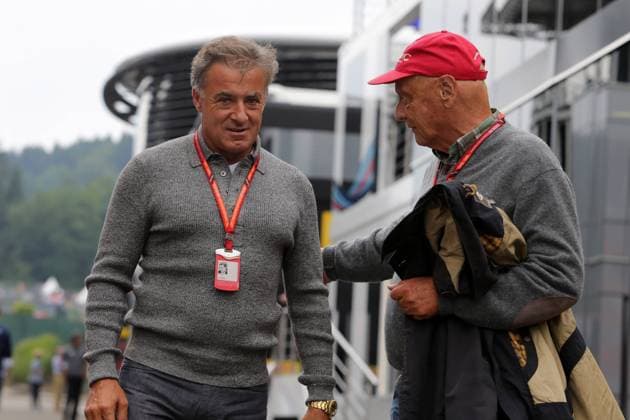 27.08.2017 - Jean Alesi (FRA) and Nikki Lauda (AU), Mercedes Belgian Grand Prix, Spa-Francorchamps 24 - 27 August 2017 27.08.2017 - Jean Alesi (FRA) and Nikki Lauda (AU), Mercedes 