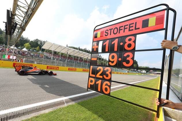 McLaren s Belgian driver Stoffel Vandoorne pictured in action during the Spa-Francorchamps Formula One Grand Prix of Belgium race, in Spa-Francorchamps, Sunday 27 August 2017. BENOITxDOPPAGNE  x05153103x
