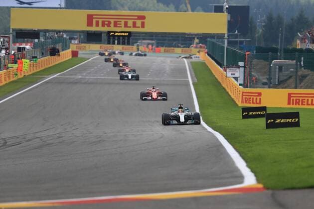 27th August 2017, Circuit de Spa-Francorchamps, Belgium; Belgium Grand Prix, Race Day; Lewis Hamilton - Mercedes AMG Petronas F1 W08 EQ Energy+ leads the race after the first lap xOctanex  ActionPlus11922321
