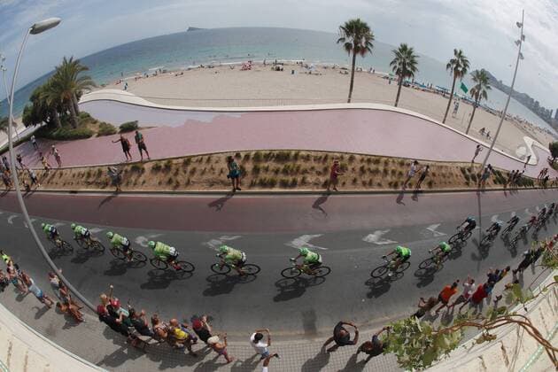 The pack rides in the 9th stage of La Vuelta Spanish cycling tour, over 174 km between towns of Orihuela and El Poble Nou de Benitatxell, eastern Spain, 27 August 2017. 9th stage of La Vuelta Spanish cycling tour !ACHTUNG: NUR REDAKTIONELLE NUTZUNG!  Copyright: xJavierxLizonx 20170827-636394471966558385
