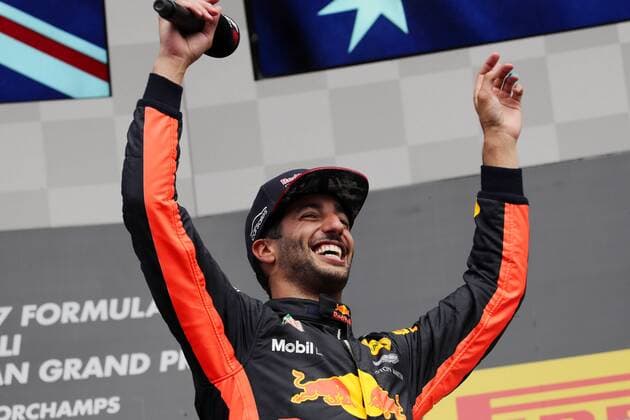 27.08.2017 - Race, 3rd place Daniel Ricciardo (AUS) Red Bull Racing RB13 Belgian Grand Prix, Spa-Francorchamps 24 - 27 August 2017 27.08.2017 - Race, 3rd place Daniel Ricciardo (AUS) Red Bull Racing RB13 