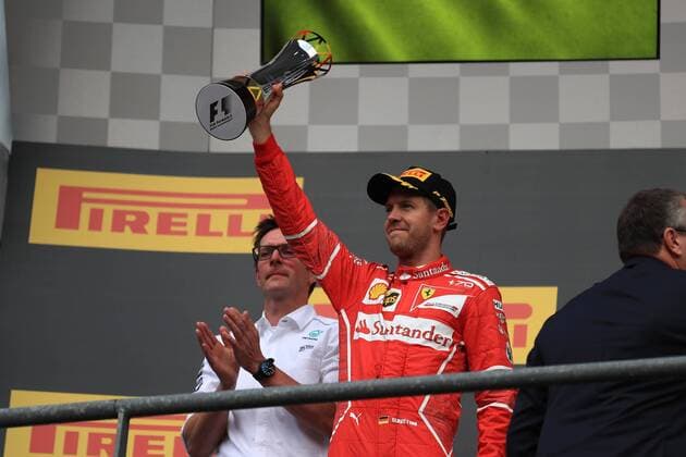 27th August 2017, Circuit de Spa-Francorchamps, Belgium; Belgium Grand Prix, Race Day. Sebastian Vettel - Scuderia Ferrari 2nd place on podium xOctanex  ActionPlus11922518