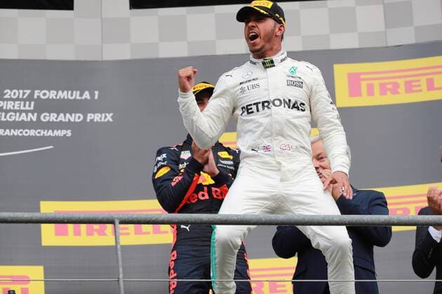 27.08.2017 - Race, Lewis Hamilton (GBR) Mercedes AMG F1 W08 race winner Belgian Grand Prix, Spa-Francorchamps 24 - 27 August 2017 27.08.2017 - Race, Lewis Hamilton (GBR) Mercedes AMG F1 W08 race winner 