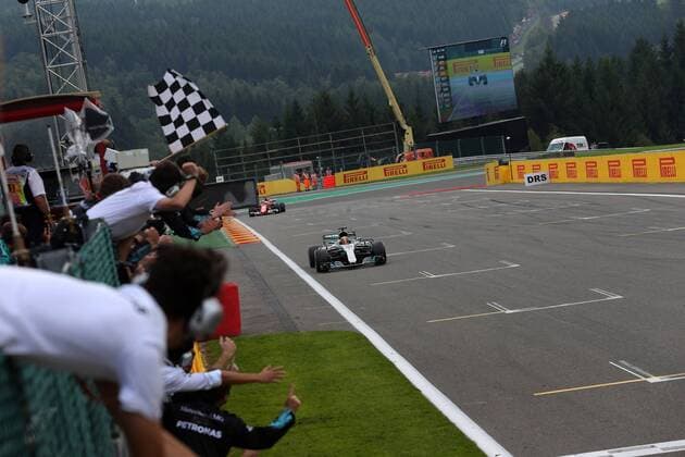27.08.2017 - Race, Lewis Hamilton (GBR) Mercedes AMG F1 W08 race winner Belgian Grand Prix, Spa-Francorchamps 24 - 27 August 2017 27.08.2017 - Race, Lewis Hamilton (GBR) Mercedes AMG F1 W08 race winner 