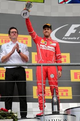 27.08.2017 - Race, 2nd place Sebastian Vettel (GER) Scuderia Ferrari SF70H Belgian Grand Prix, Spa-Francorchamps 24 - 27 August 2017 27.08.2017 - Race, 2nd place Sebastian Vettel (GER) Scuderia Ferrari SF70H 