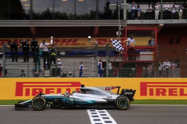 27.08.2017 - Race, Lewis Hamilton (GBR) Mercedes AMG F1 W08 race winner Belgian Grand Prix, Spa-Francorchamps 24 - 27 August 2017 27.08.2017 - Race, Lewis Hamilton (GBR) Mercedes AMG F1 W08 race winner 