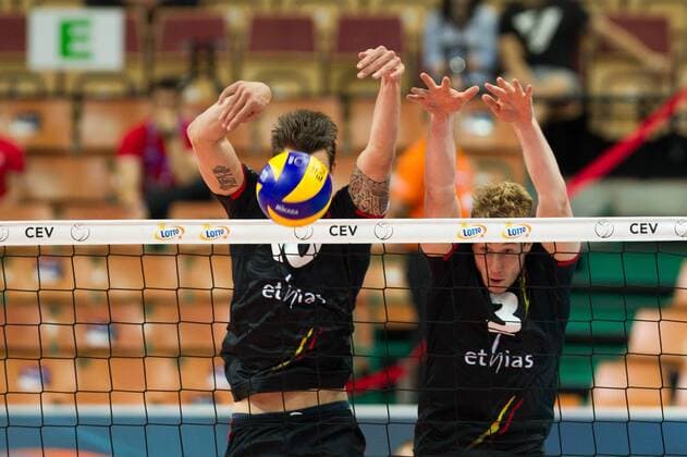 KATOWICE 27.08.2017 SIATKOWKA CEV MISTRZOSTWA EUROPY W PILCE SIATKOWEJ MEZCZYZN LOTTO EUROVOLLEY POLAND 2017 CEV VOLLEYBALL European Championship EM Europameisterschaft MEN BELGIUM - TURKEY BELGIA - TURCJA NZ. SIMON VAN DE VOORDE (BEL) SAM DEROO (BEL) FOT. MICHAL CHWIEDUK FOKUSMEDIA.COM.PL NEWSPIX.PL --- Newspix.pl  170827CHW060