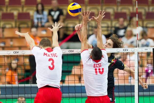 KATOWICE 27.08.2017 SIATKOWKA CEV MISTRZOSTWA EUROPY W PILCE SIATKOWEJ MEZCZYZN LOTTO EUROVOLLEY POLAND 2017 CEV VOLLEYBALL European Championship EM Europameisterschaft MEN BELGIUM - TURKEY BELGIA - TURCJA NZ. TOMAS ROUSSEAUX (BEL) FOT. MICHAL CHWIEDUK FOKUSMEDIA.COM.PL NEWSPIX.PL --- Newspix.pl  170827CHW064