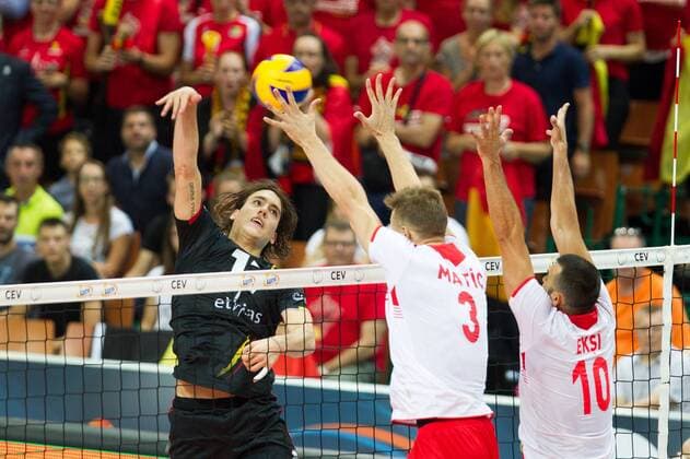 KATOWICE 27.08.2017 SIATKOWKA CEV MISTRZOSTWA EUROPY W PILCE SIATKOWEJ MEZCZYZN LOTTO EUROVOLLEY POLAND 2017 CEV VOLLEYBALL European Championship EM Europameisterschaft MEN BELGIUM - TURKEY BELGIA - TURCJA NZ. TOMAS ROUSSEAUX (BEL) FOT. MICHAL CHWIEDUK FOKUSMEDIA.COM.PL NEWSPIX.PL --- Newspix.pl  170827CHW073