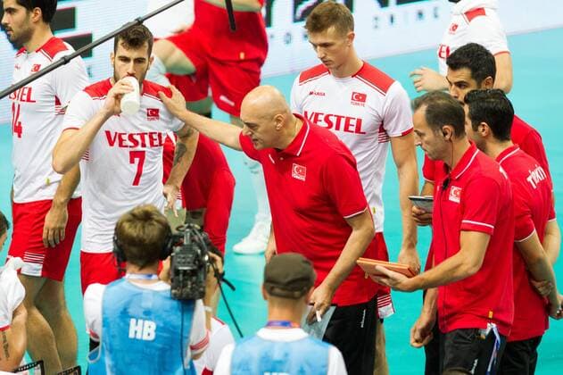 KATOWICE 27.08.2017 SIATKOWKA CEV MISTRZOSTWA EUROPY W PILCE SIATKOWEJ MEZCZYZN LOTTO EUROVOLLEY POLAND 2017 CEV VOLLEYBALL European Championship EM Europameisterschaft MEN BELGIUM - TURKEY BELGIA - TURCJA NZ. EMANUELE ZANINI TRENER HEAD COACH (TUR) FOT. MICHAL CHWIEDUK FOKUSMEDIA.COM.PL NEWSPIX.PL --- Newspix.pl  170827CHW078
