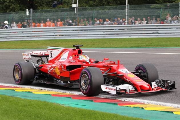 Sebastian Vettel, Scuderia Ferrari, formula 1 GP, Belgien in Spa, 27.08.2017 Photo:mspb Stiefel Sebastian Vettel, formula 1 GP, Belgien