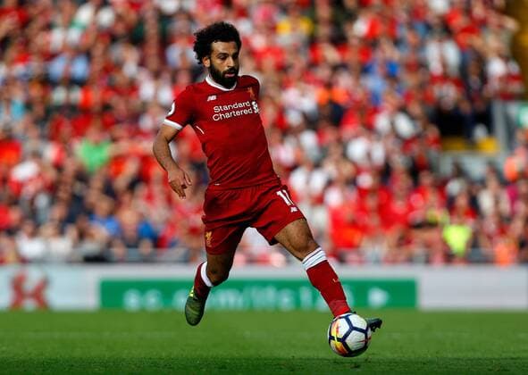 Liverpool s Mohamed Salah in action during the premier league match at Anfield Stadium, Liverpool. Picture date 27th August 2017. Picture credit should read: Paul Thomas Sportimage EDITORIAL USE ONLY. No use with unauthorised audio, video, data, fixture lists, club league logos or live services. Online in-match use limited to 120 images, no video emulation. No use in betting, games or single club league player publications.
