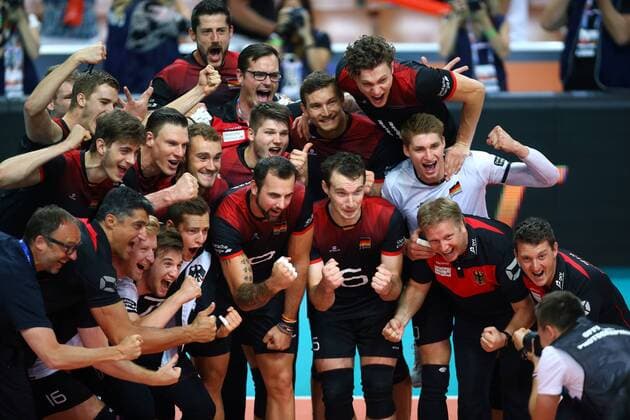 Katowice , Hala Spodek 31.08.2017 siatkowka Mistrzostwa Europy CEV 2017 Cwiercfinal 1 4 finalu Niemcy - Czechy NZ Niemcy zwyciestwo radosc team FOT Michal Nowak Newspix.pl Katowice , Spodek s Hall 31.08.2017 sport volleyball 2017 CEV Volleyball European Championship EM Europameisterschaft - Men Quarter-final 1 4 Germany - Czech Republic photo by Michal Nowak Newspix.pl --- Newspix.pl  170831MIN082