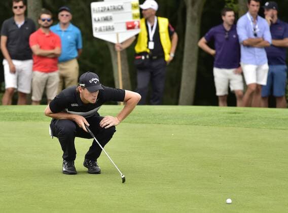Belgian golf player Thomas Pieters plays his ball during the Czech Masters European Tour tournament in Vysoky Ujezd near Prague, Czech Republic, August 31, 2017. (CTKxPhoto RomanxVondrous) CTKPhotoP201708311068501  vnd 19