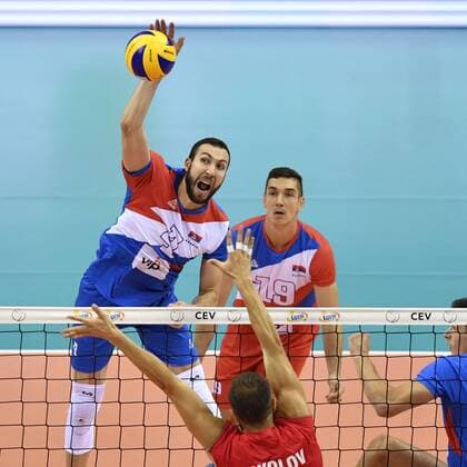 Volleyball EM, Serbien - Bulgarien 30.08.2017 KRAKOW TAURON ARENA, SIATKOWKA LOTTO EUROVOLLEY POLAND 2017, MISTRZOSTWA EUROPY W SIATKOWCE MEZCZYZN, POLSKA 2017 (2017 CEV VOLLEYBALL European Championship EM Europameisterschaft - MEN ) (QUARTETFINALS SERBIA - BULGARIA ) MECZ CWIERCFINAL SERBIA - BULGARIA NZ. ATAKUJE NEMENJA PETRIC FOTO JAKUB PIASECKI CYFRASPORT NEWSPIX.PL --- Newspix.pl  20170830CSJP3141