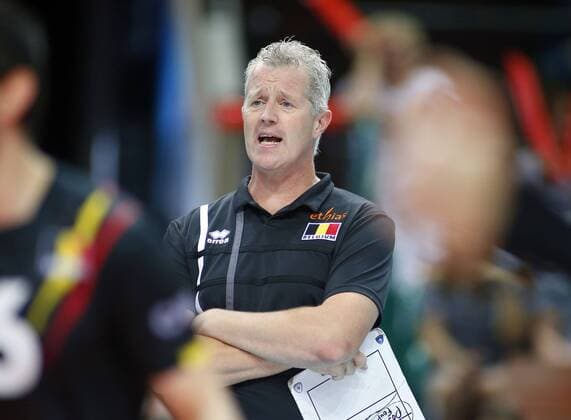 KATOWICE HALA SPODEK 31.08.2017 LOTTO EUROVOLLEY 2017 MECZ MISTRZOSTW EUROPY 2017 SIATKOWKA 1 4 FINALU BELGIA (czarne) - WLOCHY (niebieskie) NZ Vital Heynen trener Belgii Head coach . FOT TOMASZ WANTULA NEWSPIX.PL KATOWICE SPODEK 31.08.2017 VOLEYYBALL MEN S CHAMPIONSCHIP LOTTO EUROVOLLEY POLAND 2017 QUARTERFINAL BELGIUM - ITALY TOMASZ WANTULA NEWSPIX.PL --- Newspix.pl  170831WAN183