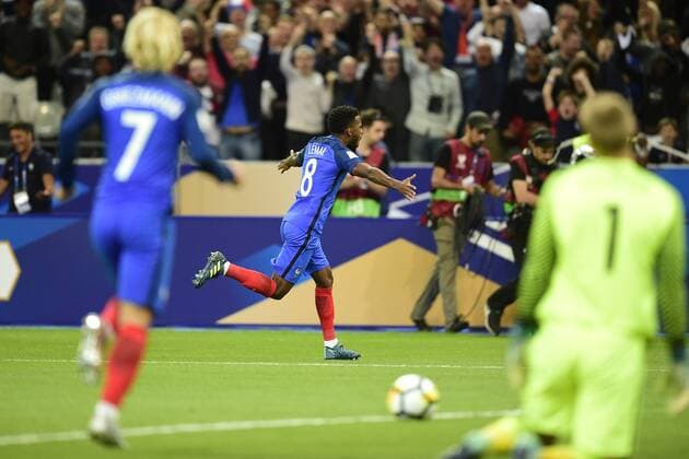joie de Thomas Lemar (France) apres son but FOOTBALL : France vs Pays Bas - Paris - 31 08 2017 JBAutissier Panoramic 