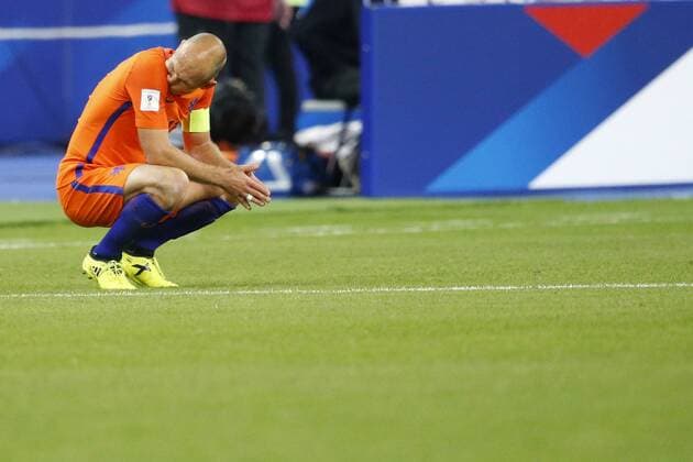 SAINT DENIS, Stade de France 31-08-2017 . WK-kwalificatie Frankrijk - Nederland . Treurnis bij Arjen Robben na de 0-3 Frankrijk - Nederland  x1688134x