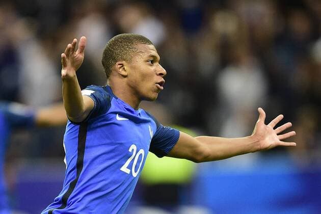 joie de Kylian Mbappe (France) apres son but FOOTBALL : France vs Pays Bas - Paris - 31 08 2017 JBAutissier Panoramic 
