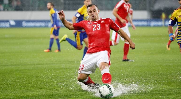 31.08.2017 Kybunpark St.Gallen , SCHWEIZ , Saison 2017 2018 Herren Fussball FIFA WM Qualifikation Schweiz - Andorra Xherdan Shaqiri (Schweiz) 