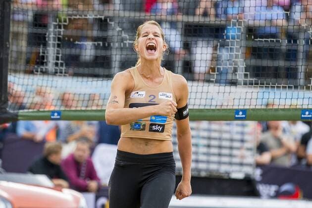 Chantal Laboureur jubelt Laboureur Sude vs Bieneck Schneider, Deutsche smart Beach-Volleyball Meisterschaften 2017, 01.09.17 Timmendorfer Strand Schleswig-Holstein Germany Copyright: xAgentur54Gradx xChristianxSchaffrathx