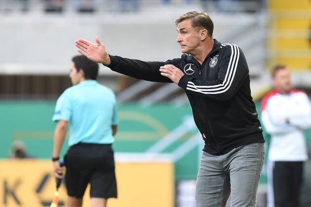 Fußball U 21 Länderspiel Deutschland - Ungarn am 01.09.2017 in der Benteler-Arena in Paderborn Stefan Kuntz ( Trainer Deutschland ) xRx