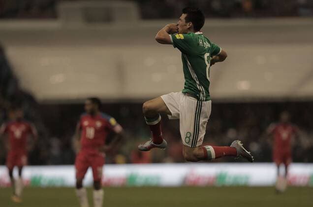 September 1, 2017 - EUM20170901DEP19.JPG.CIUDAD DE MEXICO Soccer Futbol-Seleccion Mexicana Concacaf.- Hirving Lozano festeja su gol ante Panama, partido correspondiente a las eliminatorias de Concacaf rumbo a Rusia 2017, el viernes 1 de septiembre de 2017 en el Estadio Azteca. Tras 90 minutos, Mexico derroto 1-0 a Panama y consiguio la clasificacion al Mundial. Foto: Agencia EL UNIVERSAL Luis Cortes EVZ Latin News: September 1, 2017  - ZUMAu78_ 20170901_zaf_u78_110 Copyright: xAlejandroxAcostax
