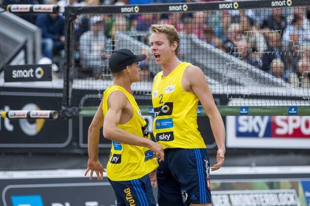 Nils Ehlers und Max Betzien jubeln freuen sich Bergmann Harms vs Betzien Ehlers, Deutsche smart Beach-Volleyball Meisterschaften 2017, 01.09.17 Timmendorfer Strand Schleswig-Holstein Germany Copyright: xAgentur54Gradx xChristianxSchaffrathx