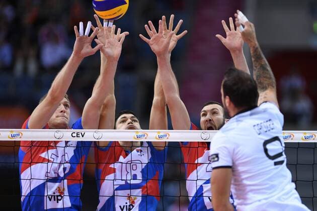 2017.09.02 Krakow Siatkowka , Mistrzostwa Europy mezczyzn 2017 , LOTTO Eurovolley Poland 2017 Serbia - Niemcy N z Drazen Luburic, Marko Podrascanin, Nemanja Petric of Serbia and Gyorgy Grozer of Germany Foto Krzysztof Porebski PressFocus 2017.09.02 Krakow Volleyball , CEV Volleyball European Championship EM Europameisterschaft - Men , LOTTO Eurovolley Poland 2017 Serbia - Germany Drazen Luburic, Marko Podrascanin, Nemanja Petric of Serbia and Gyorgy Grozer of Germany Credit: Krzysztof Porebski PressFocus NEWSPIX.PL --- Newspix.pl FRANCE OUT!  20170902PF_KP034