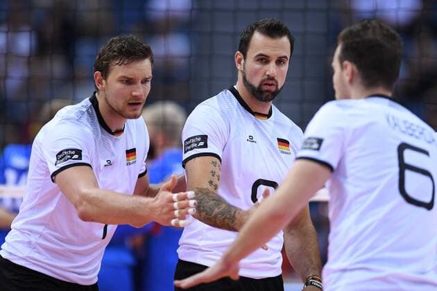 2017.09.02 Krakow Siatkowka , Mistrzostwa Europy mezczyzn 2017 , LOTTO Eurovolley Poland 2017 Serbia - Niemcy N z Christian Fromm, Gyorgy Grozer, Denys Kaliberda of Germany Foto Krzysztof Porebski PressFocus 2017.09.02 Krakow Volleyball , CEV Volleyball European Championship EM Europameisterschaft - Men , LOTTO Eurovolley Poland 2017 Serbia - Germany Christian Fromm, Gyorgy Grozer, Denys Kaliberda of Germany Credit: Krzysztof Porebski PressFocus NEWSPIX.PL --- Newspix.pl FRANCE OUT!  20170902PF_KP066