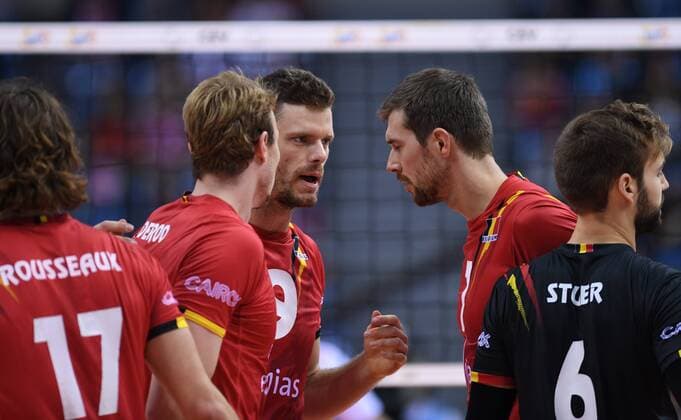Volleyball, EM, Russland - Belgien 2017.09.02 Krakow Siatkowka , Mistrzostwa Europy mezczyzn 2017 , LOTTO Eurovolley Poland 2017 Rosja - Belgia N z Team of Belgium Foto Krzysztof Porebski PressFocus 2017.09.02 Krakow Volleyball , CEV Volleyball European Championship EM Europameisterschaft - Men , LOTTO Eurovolley Poland 2017 Russia - Belgium Team of Belgium Credit: Krzysztof Porebski PressFocus NEWSPIX.PL --- Newspix.pl FRANCE OUT!  20170902PF_KP171