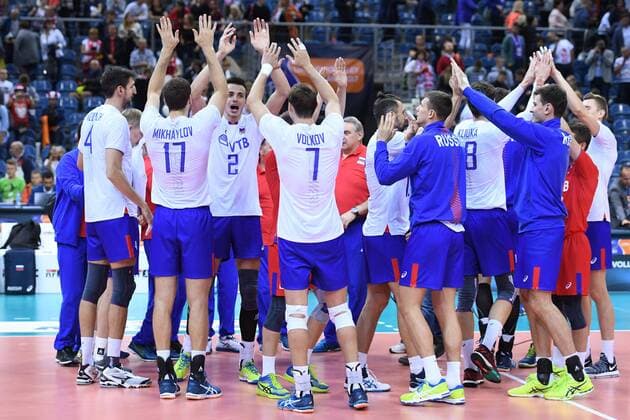 2017.09.02 Krakow Siatkowka , Mistrzostwa Europy mezczyzn 2017 , LOTTO Eurovolley Poland 2017 Rosja - Belgia N z Team of Russia Foto Krzysztof Porebski PressFocus 2017.09.02 Krakow Volleyball , CEV Volleyball European Championship EM Europameisterschaft - Men , LOTTO Eurovolley Poland 2017 Russia - Belgium Team of Russia Credit: Krzysztof Porebski PressFocus NEWSPIX.PL --- Newspix.pl FRANCE OUT!  20170902PF_KP261