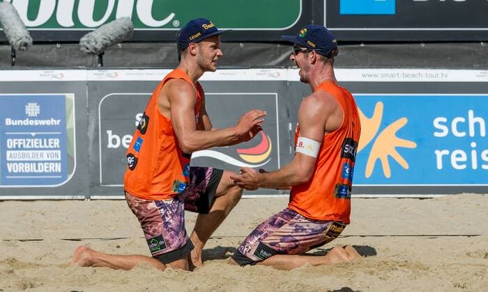 Deutsche smart Beach-Volleyball Meisterschaften Timmendorfer-Strand am 03.09.2017 Eric Stadie (Berliner VV), Sebastian Fuchs (Berliner VV); Deutsche smart Beach-Volleyball Meisterschaften am 03.09.2017, Ahmann-Hager-Arena, Timmendorfer-Strand. xPWx