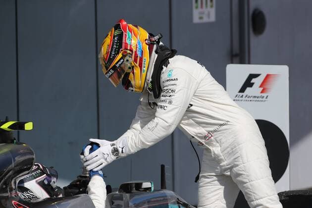 03.09.2017- Celebration in parc fermee, Lewis Hamilton (GBR) Mercedes AMG F1 W08 Italian Grand Prix, Monza 31 August - 03 September 2017 03.09.2017- Celebration in parc fermee, Lewis Hamilton (GBR) Mercedes AMG F1 W08 