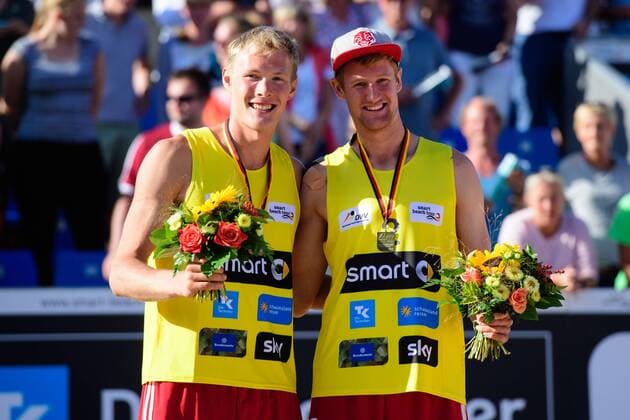 03.09.2017, Timmendorfer Strand, Ahmann-Hager-Arena Beachvolleyball, Deutsche Meisterschaft 3. Platz Bronze Bronzemedaille: Philipp Arne Bergmann Yannick Harms