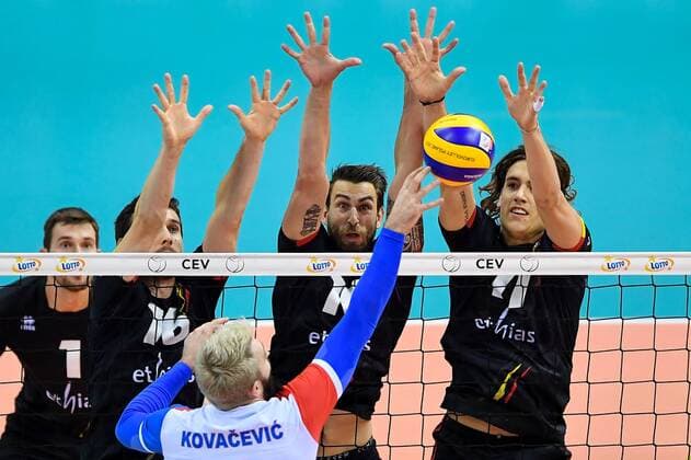 2017.09.03 Krakow Siatkowka mezczyzn Lotto Mistrzostwa Europy 2017 Serbia - Belgia N z Matthias Valkiers, Simon Van De Voorde and Tomas Rousseaux of Belgium Foto Lukasz Laskowski PressFocus 2017.09.03 Szczecin European Men s Volleyball Championships 2017 Serbia vs. Belgium Matthias Valkiers, Simon Van De Voorde and Tomas Rousseaux of Belgium Credit: Lukasz Laskowski PressFocus NEWSPIX.PL --- Newspix.pl FRANCE OUT! FRANCE OUT!  20170903_LUK_027