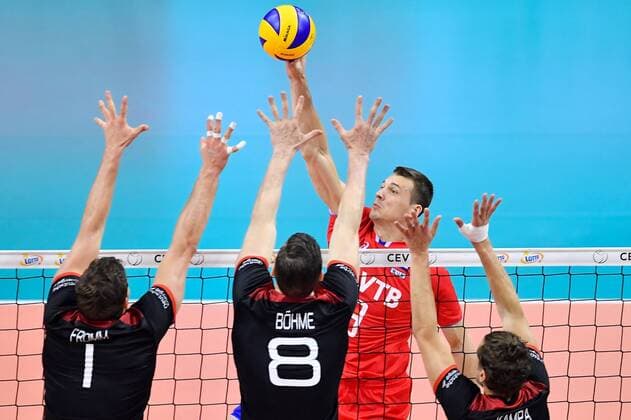 Volleyball EM, Finale, Deutschland - Russland 2017.09.03 Krakow Siatkowka mezczyzn Lotto Mistrzostwa Europy 2017 Final: Niemcy - Rosja N z Yury Berezhko of Russia Foto Lukasz Laskowski PressFocus 2017.09.03 Szczecin European Men s Volleyball Championships 2017 Final: Germany vs. Russia Yury Berezhko of Russia Credit: Lukasz Laskowski PressFocus NEWSPIX.PL --- Newspix.pl FRANCE OUT!  20170903_LUK_153