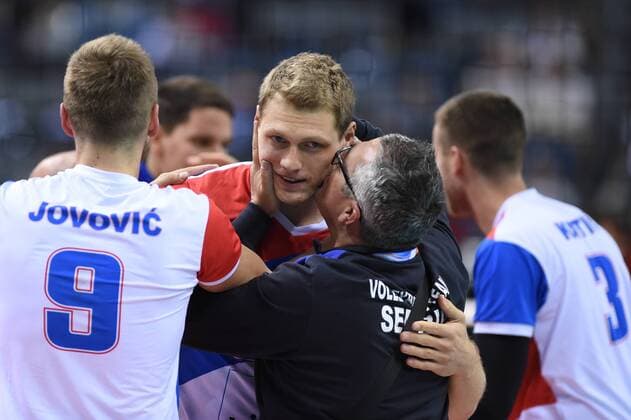 2017.09.03 Krakow Siatkowka , Mistrzostwa Europy mezczyzn 2017 , LOTTO Eurovolley Poland 2017 Serbia - Belgia N z Team of Serbia Foto Krzysztof Porebski PressFocus 2017.09.03 Krakow Volleyball , CEV Volleyball European Championship EM Europameisterschaft - Men , LOTTO Eurovolley Poland 2017 Serbia - Belgium Team of Serbia Credit: Krzysztof Porebski PressFocus NEWSPIX.PL --- Newspix.pl FRANCE OUT!  20170903PF_KP223