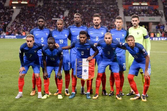 21 Laurent Koscielny (fra) - 20 Kylian MBAPPE (fra) - 13 N GOLO KANTE (fra) - 09 OLIVIER GIROUD (fra) - 07 ANTOINE GRIEZMANN (fra) - 06 PAUL POGBA (fra) - 05 SAMUEL UMTITIl (fra) - 19 DJIBRIL SIDIBE (fra) - 01 HUGO LLORIS (fra) - 08 THOMAS LEMAR (fra) - 03 LAYVIN KURZAWA (fra) - PHOTO D EQUIPE FOOTBALL : France vs Luxembourg - Qualifications Coupe du Monde 2018 - 03 09 2017 AnthonyBIBARD FEP Panoramic 