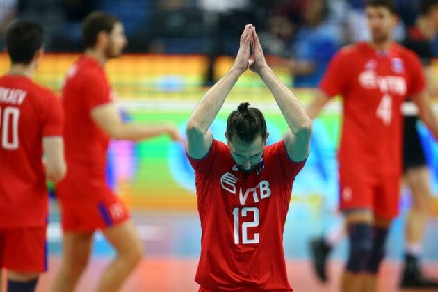 Krakow , Tauron Arena 03.09.2017 siatkowka Mistrzostwa Europy CEV 2017 Final Niemcy - Rosja NZ Alexander Butko ( RUS ) FOT Michal Nowak Newspix.pl Krakow , Tauron Arena 03.09.2017 sport volleyball 2017 CEV Volleyball European Championship EM Europameisterschaft - Men The final game , golden medal match Germany - Russia photo by Michal Nowak Newspix.pl --- Newspix.pl FRANCE OUT!  170903MIN162