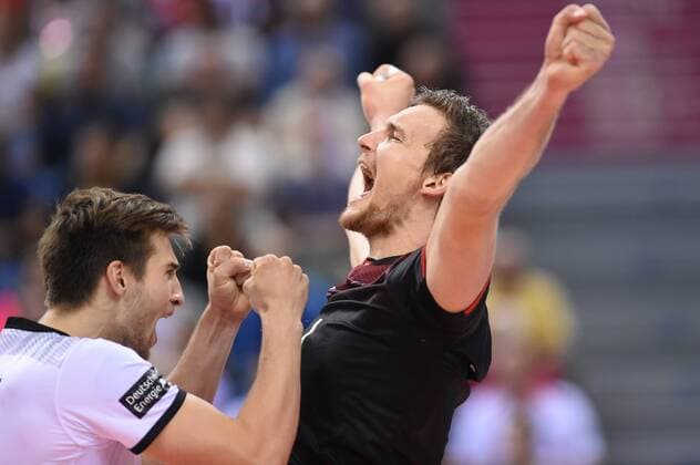 2017.09.03 Krakow Siatkowka , Mistrzostwa Europy mezczyzn 2017, final , LOTTO Eurovolley Poland 2017 Niemcy - Rosja N z Julian Zenger and Christian Fromm of Germany Foto Krzysztof Porebski PressFocus 2017.09.03 Krakow Volleyball , CEV Volleyball European Championship EM Europameisterschaft - Men final , LOTTO Eurovolley Poland 2017 Germany - Russia Julian Zenger and Christian Fromm of Germany Credit: Krzysztof Porebski PressFocus NEWSPIX.PL --- Newspix.pl FRANCE OUT!  20170903PF_KP361